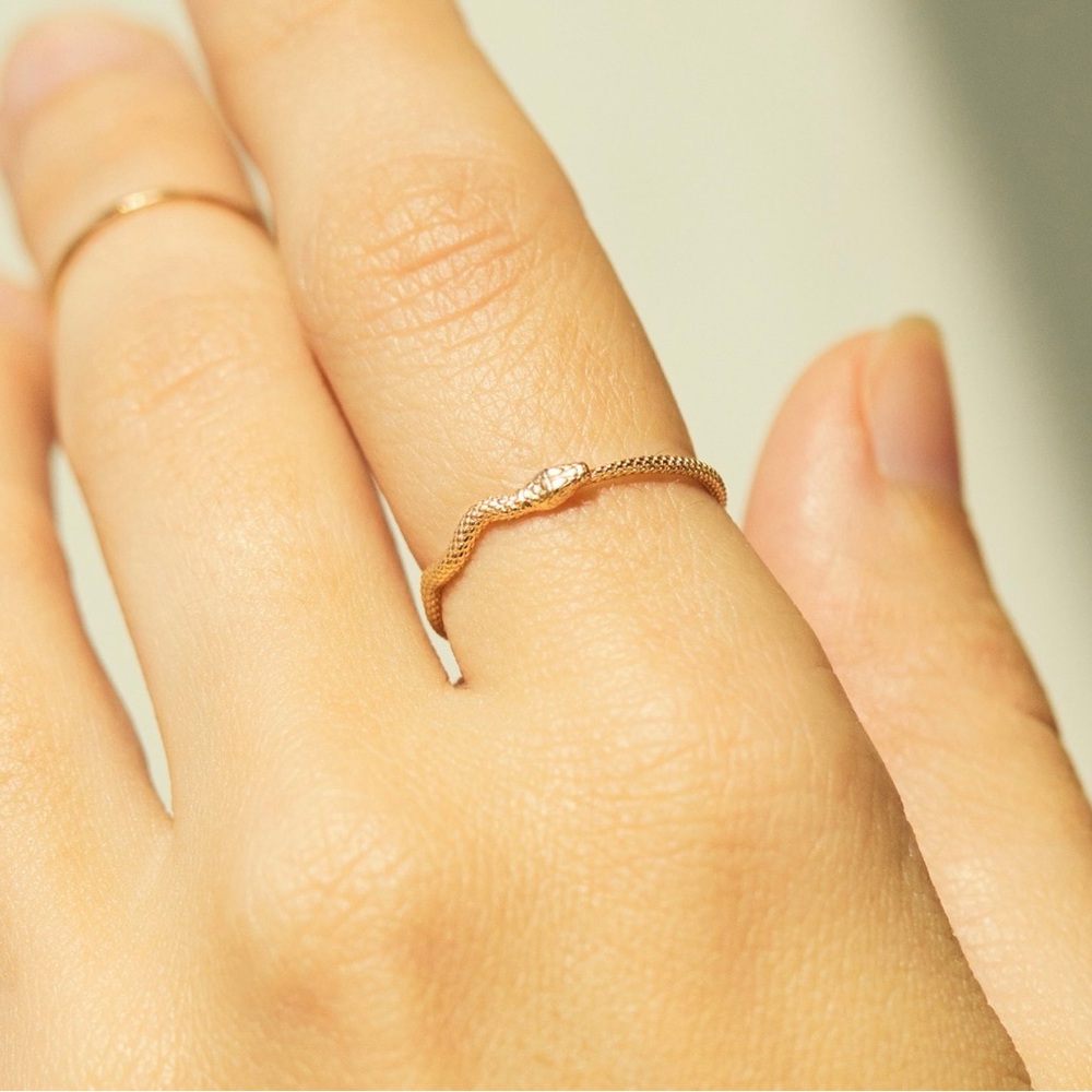 Catbird Sylvie Gold Snake Stacking Ring 7